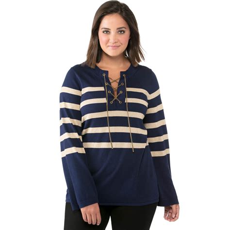 michael michael kors laced chain tunic sweater